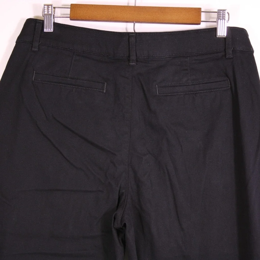 St. Johns Bay Capri Pants Womens 12 Black Classic Casual Stretch Mid-Rise 33x18